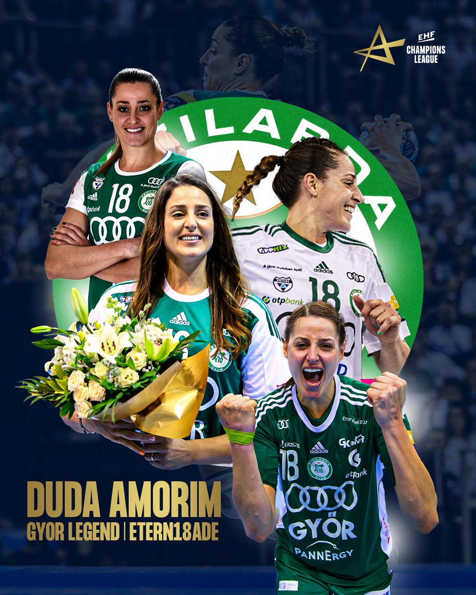 A Gyor legend who will now have her jersey retired and hanging in the arena 👕🏟️!

𝗗𝗨𝗗𝗔 𝗔𝗠𝗢𝗥𝗜𝗠 🇧🇷 - Uma lenda para a etern𝟭𝟴ade! #ehfcl #CLW #handball