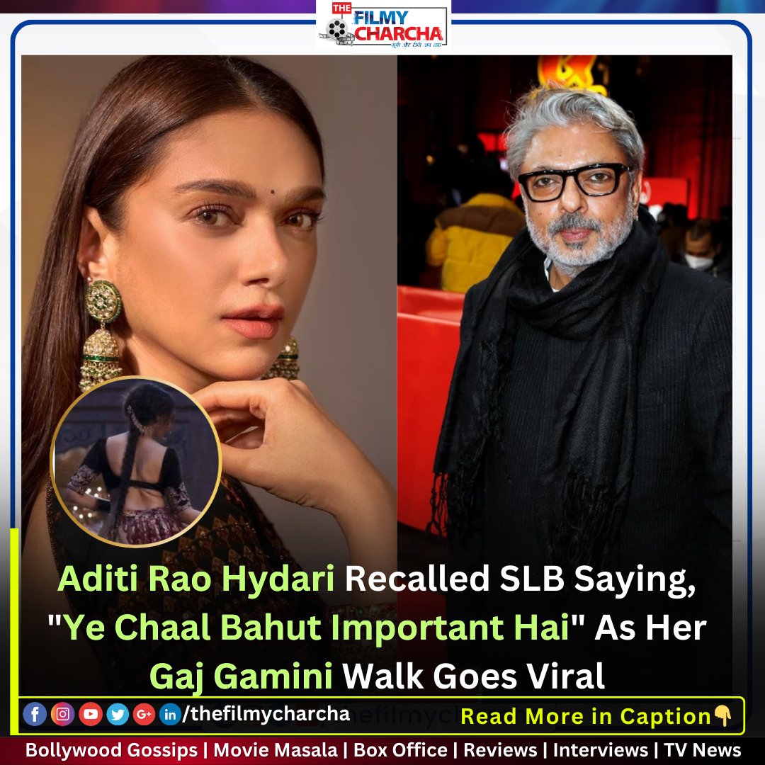 In an interview with Connect Cine, Aditi said, 'I am thanking everybody. That walk, just that little tukda from thumri, it is all over the internet. I really didn’t expect that and Sanjay sir did say, ‘Ye chal bahut important hai...' #aditiraohydari #sanjayleelabhansali