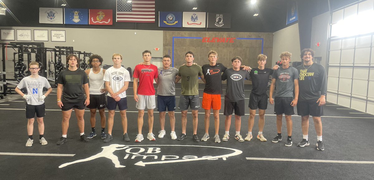 Special group of young men in the lab with @CoachGeorge5 #QBi @VandyFootball QB @BlazeBerlowitz 2026 EMHS QB @dawson_beaulieu 2026 PV QB @PhoenixD2026 2026 Cushing QB @EthanEvans2026 2027 Westmoore QB @NOAH_SMITH011 Shout out to WR’s and @CadeMcConnell2 getting in work!