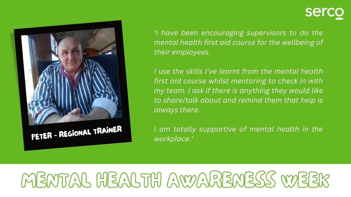 This #MentalHealthAwarenessWeek we want to thank the people in ES that provide support, guidance & get us talking about our mental health. Peter has been a staunch advocate for mental health support & has started invaluable conversations with his colleagues @mentalhealth