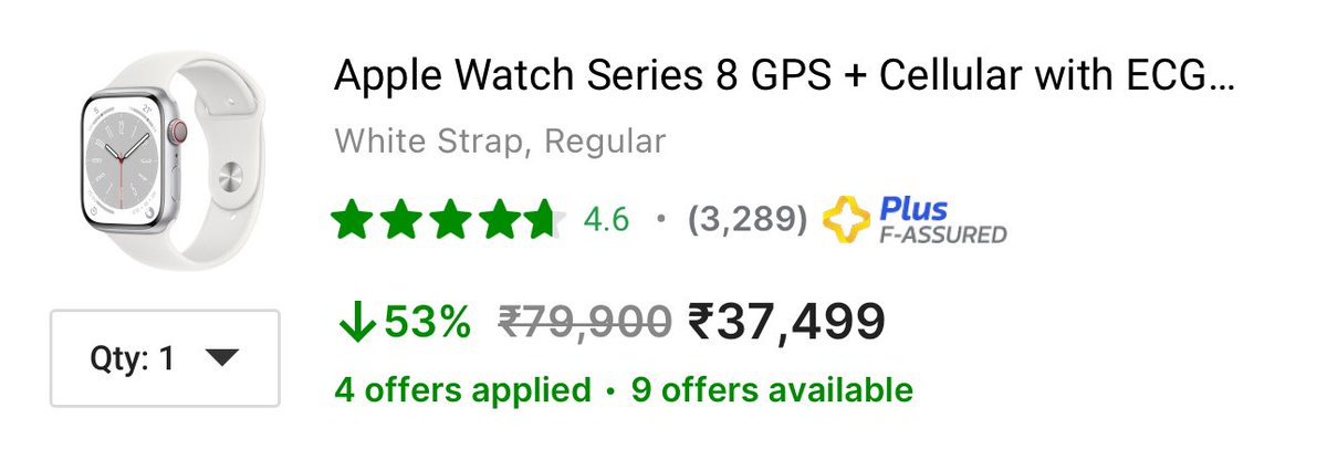 Steal Deal 🔥 Apple Watch Series 8 for ₹37,499 fkrt.cc/EImZY0bV