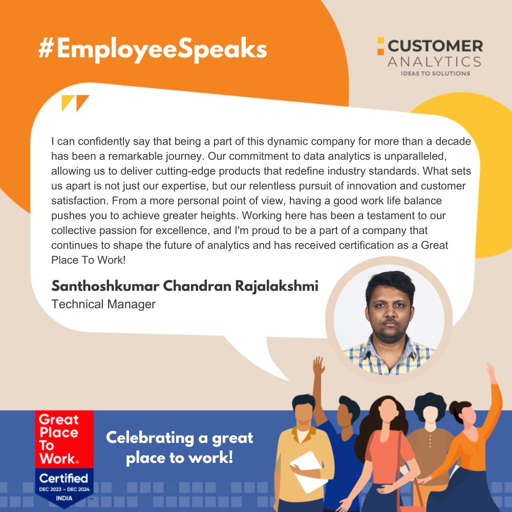 #employeespeaks #gptw #greatplacetowork #ideastosolutions #ca #customeranalytics