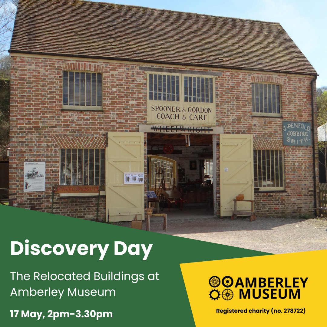 Our next Discovery Day will be on 17 May! Join the Museum Director on a walking tour around the site to find out more about the buildings that have been saved and moved to Amberley Museum from locations across Sussex and beyond. Tickets: amberleymuseum.co.uk/whats-on/disco…