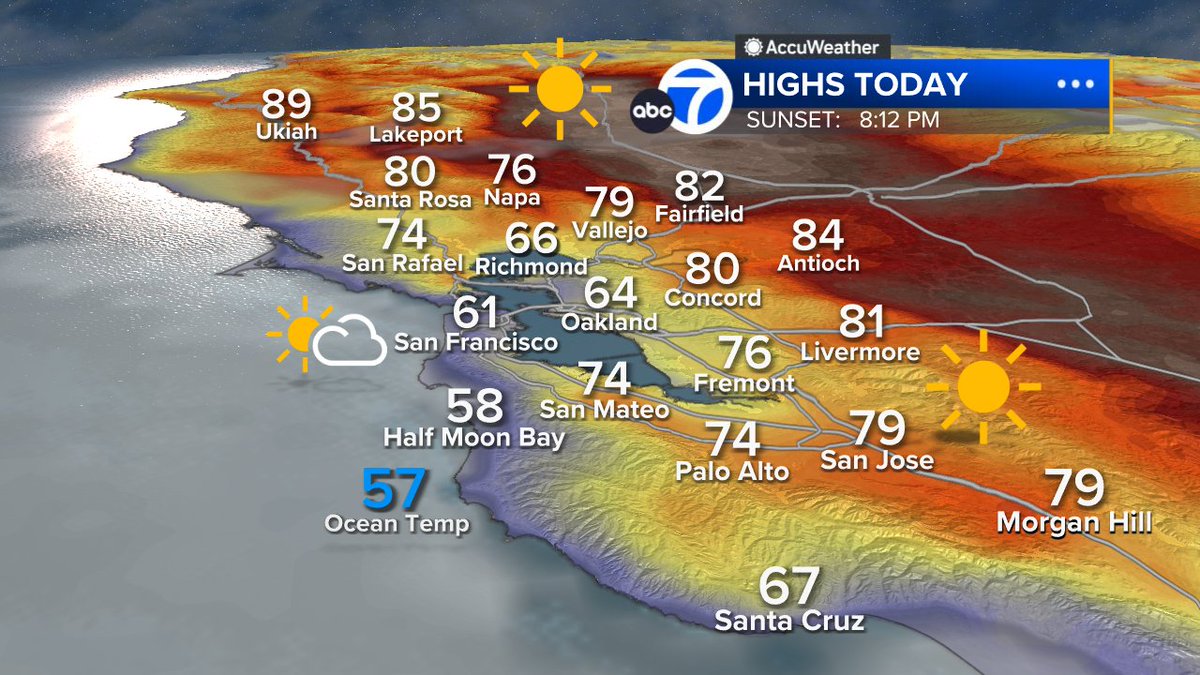 MAY GRAY CONTINUES Another morning of overcast skies will lead to sunshine breaking out as we head deeper into the day. The coast remains quite cool while inland temperatures remain warm.