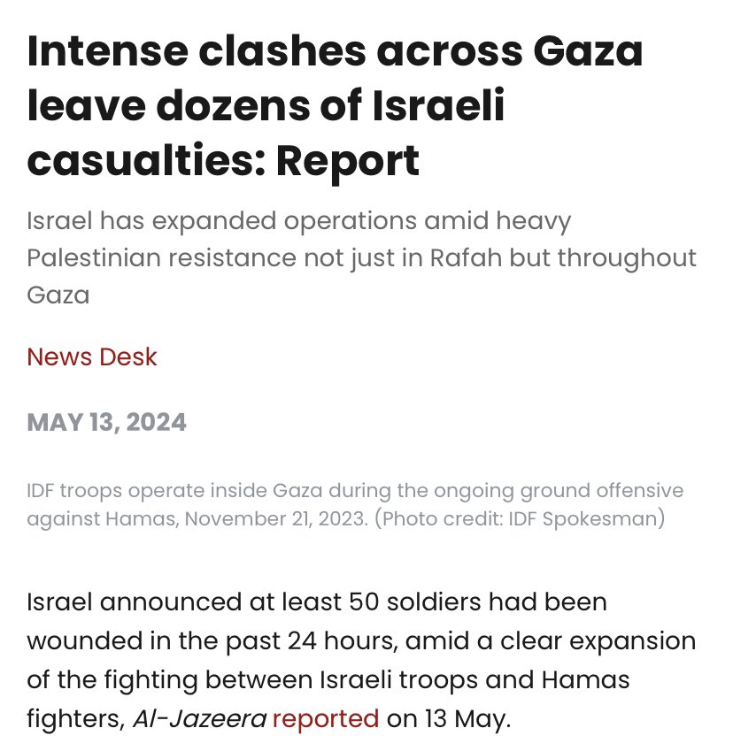 For those following Israel’s genocide closely for the past 72hrs, Israeli brutality has been met with fierce resistance from every faction. Every 24hrs Israel admits to 20-50 IOF casualties. There’s no international law, there’s only the coloniser and the colonised. Force decides