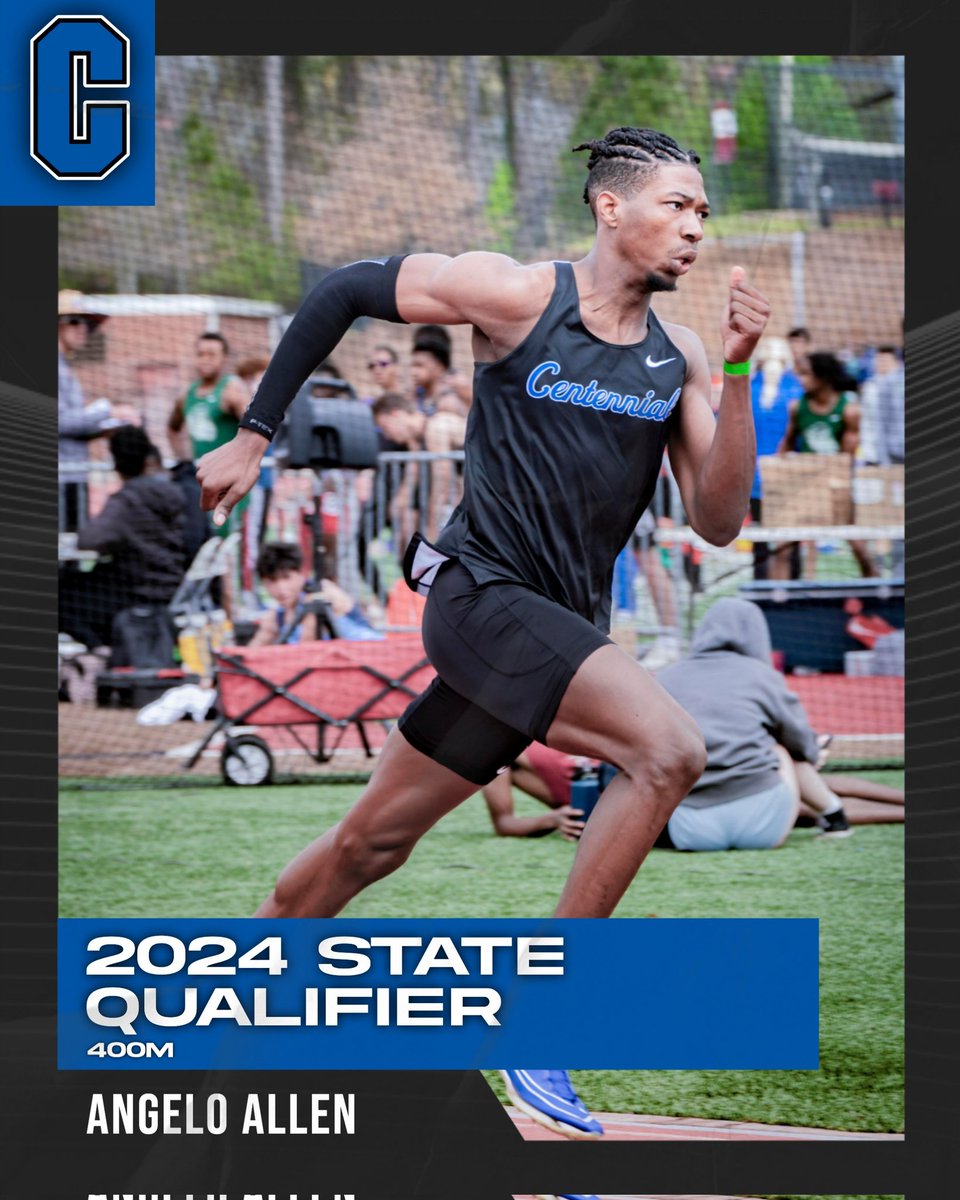 Congratulations, to <a href="/AngeloAllen2024/">@Angelo Allen</a> who capped a wonderful season with CHS T&amp;F with a Top 15 finish in the State for the 400m.  Good luck as you move forward. And you always have a home with Centennial Track and Field! #GoKnights