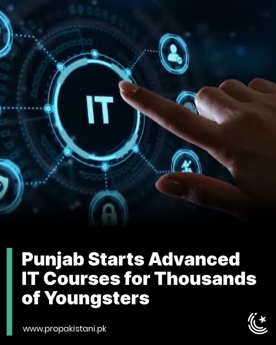 The courses include cloud computing, cybersecurity, data analytics, graphic design, artificial intelligence, machine learning, and game development.

Read More:  propakistani.pk/2024/05/14/pun… 

#IT #ITSkills #ITTraining #ComputerCourse #Punjab