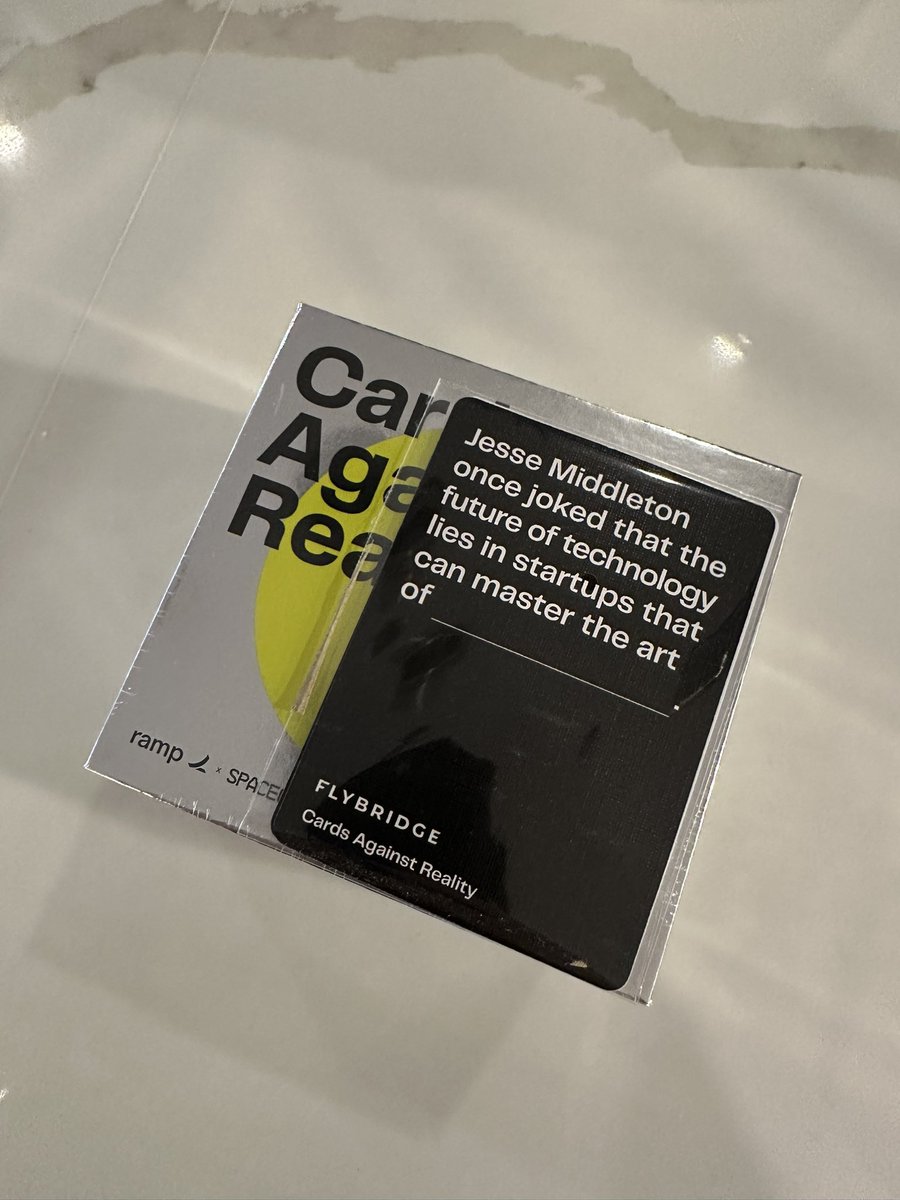 It’s not everyday you’re included in a brand new card game for founders and VCs alike but thanks to @tryramp and @spacecadet it’s come true! Best response wins something from me… Perhaps a donation to your favorite charity? #CardsAgainstReality