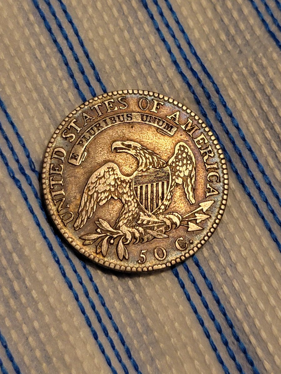 I picked this up yesterday for $50 from the gold and silver exchange store. 
1819 (small 9) capped bust half dollar.  
How did I do????
#silver #coin #preciousmetals 
@TheSilverLion1 @Millyardcoins @