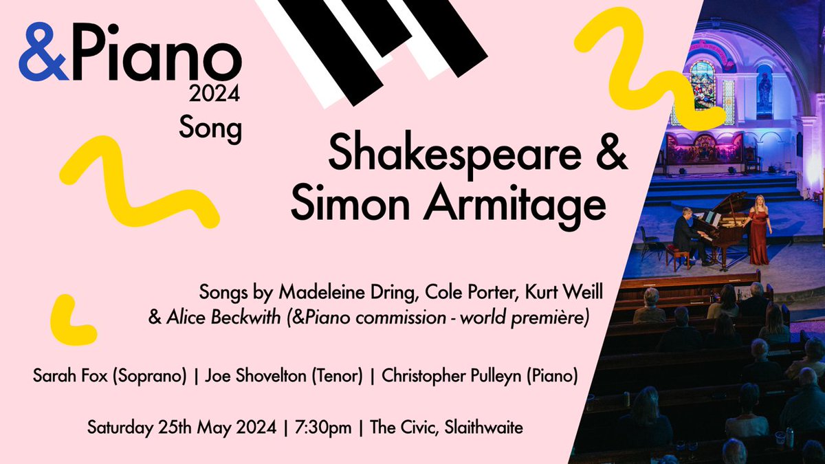 Leeds Song (Formerly Leeds Lieder) (@leeds_song) on Twitter photo The <a href="/andpianofest/">&Piano Music Festival</a> presents an evening of jazz and cabaret-inspired songs on Sat 25 May performed by Sarah Fox, @kurisup and <a href="/joeshovelton/">Joe Shovelton</a>.
Join us for a wonderful celebration of music by musicians from across the North of England.
More info 👉 tickettailor.com/events/andpian… The <a href="/andpianofest/">&Piano Music Festival</a> presents an evening of jazz and cabaret-inspired songs on Sat 25 May performed by Sarah Fox, @kurisup and <a href="/joeshovelton/">Joe Shovelton</a>.
Join us for a wonderful celebration of music by musicians from across the North of England.
More info 👉 tickettailor.com/events/andpian…