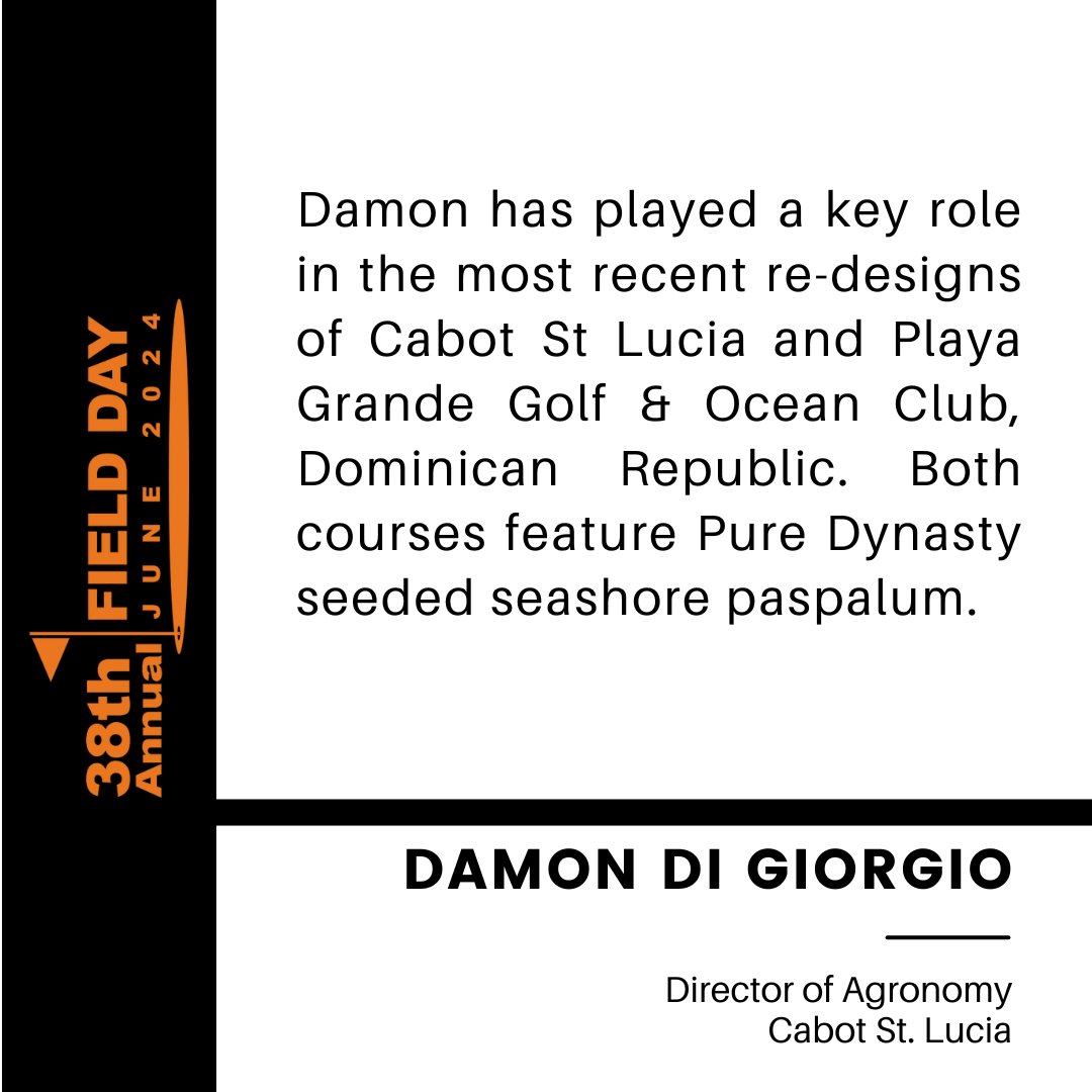 Pure Seed (@pureseed_rpms) on Twitter photo Please help us welcome Damon Di Giorgio, Director of Agronomy at top 100 golf course in the world, Cabot St Lucia, as a keynote speaker to our 38th Field Day 6/20/24 in North Carolina.
<a href="/NCSUTURF/">Damon Di Giorgio</a>
pureseed.com/fieldday Please help us welcome Damon Di Giorgio, Director of Agronomy at top 100 golf course in the world, Cabot St Lucia, as a keynote speaker to our 38th Field Day 6/20/24 in North Carolina.
<a href="/NCSUTURF/">Damon Di Giorgio</a>
pureseed.com/fieldday