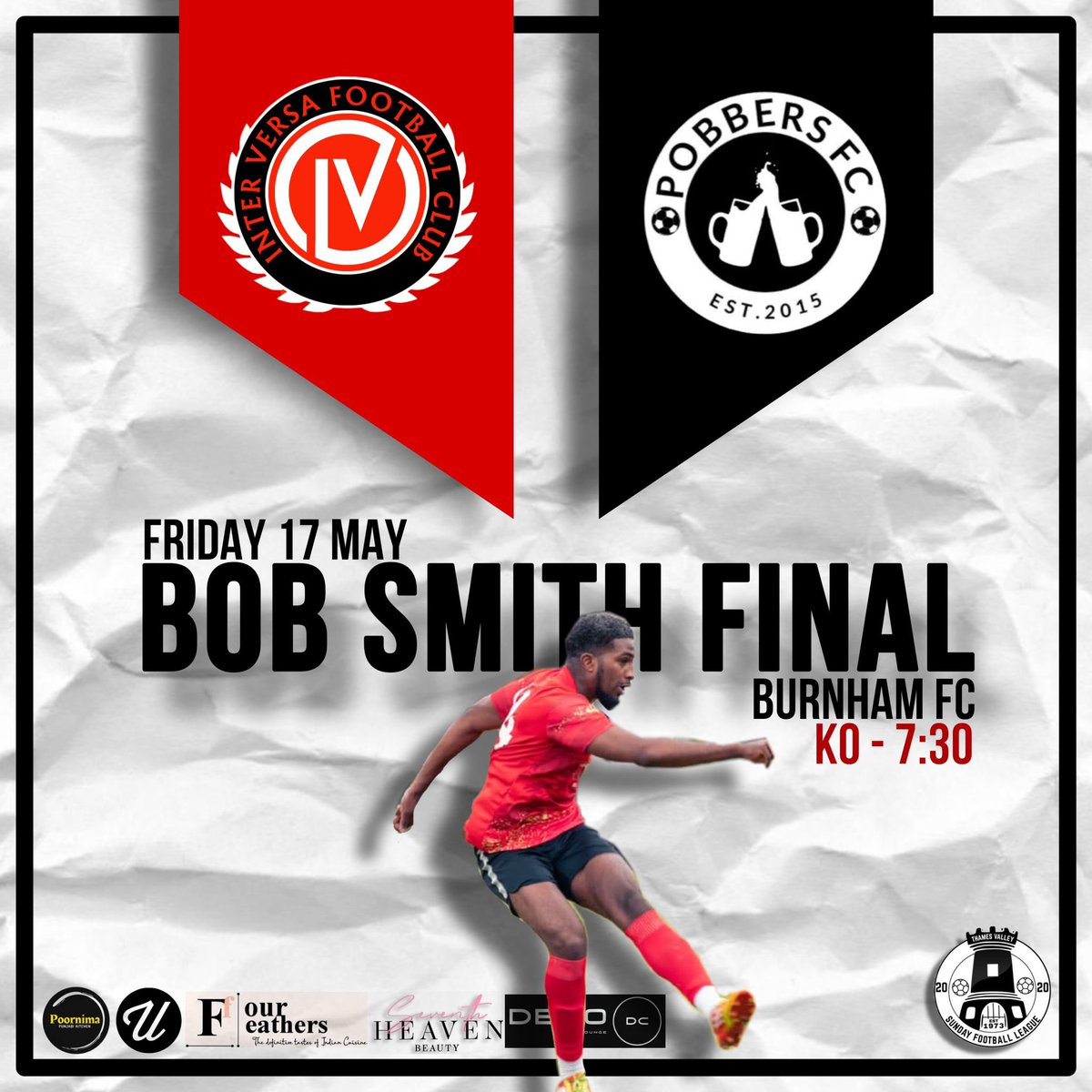 🚨🚨🚨ATTENTION🚨🚨🚨

This Friday we battle it out again with <a href="/PobbersFC/">Pobbers FC</a> for the Bob Smith trophy 

Last week’s final was a cracker so get yourselves down to <a href="/BurnhamFC1878/">Burnham Football Club</a> and watch what’s going to be another great game!