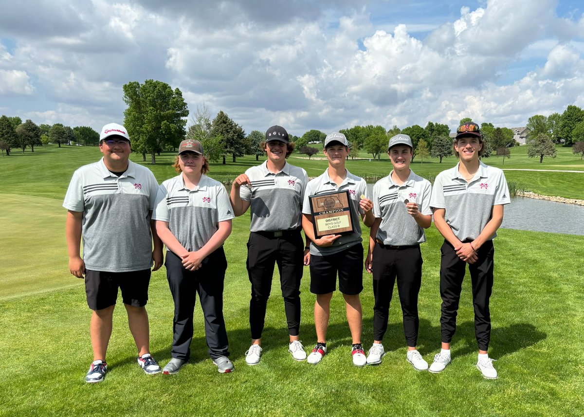 STATE BOUND!!! Bison Golf wins the Class B-4 District Tournament with a team score of 314.

Reid Loop- 1st (74)
Landon Kmoch- 4th (76)
Cole Graham- 7th (79)
Kolton Koetter- 85
Trenton Raile- 90

Shoutout to <a href="/ACGolf2/">ACGolf</a> and Southern Hills for hosting an great tournament!