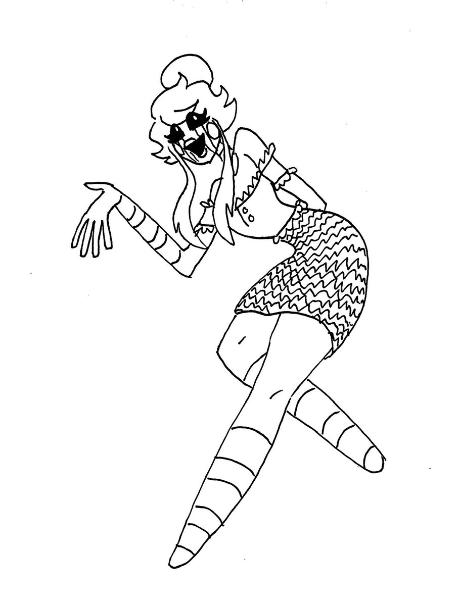 olliegrinding's tweet image. Drew some pretty ladies playing dress up—Monty wants to remind you she’s deadly even when she’s cute 🥰 

#montgomerygator #earthfanart #puppetfanart #montyfanart