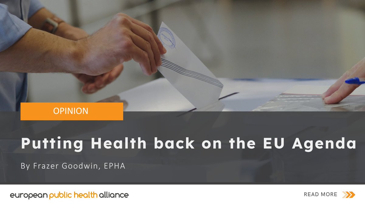 🗳️🌍 #UseYourVote to ensure #health is a priority in the upcoming #EUelections! Learn more in EPHA’s article by @FrazerGoodwin , including why voting is crucial, EPHA's collaboration with the @EUparliament campaign, and EPHA’s video release: epha.org/putting-health…