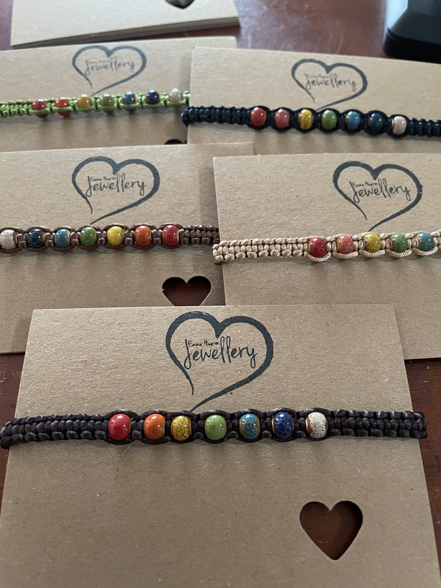 Chakra inspired macramé bracelets made using ceramic beads! 
💛
£7.55 posted
💛
They are only on cards to take to a market with me otherwise they arrive in a cute little organza bag x

#TheCraftersUk #bizbubble #UKMakers #CraftBizParty #MHHSBD #SmartSocial #SBSwinner #SBS