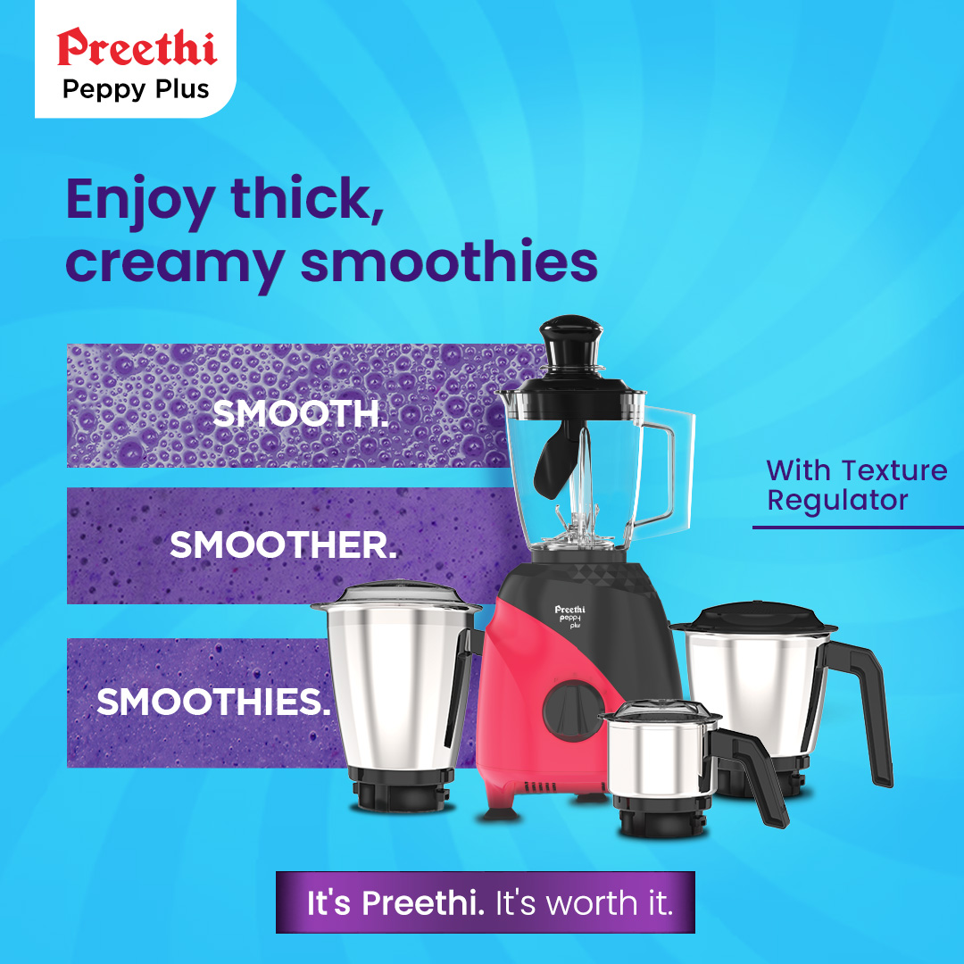 Get the perfect consistency, every single time. #preethi #preethikitchenappliances #kitchenappliances #smoothie #peppyplus