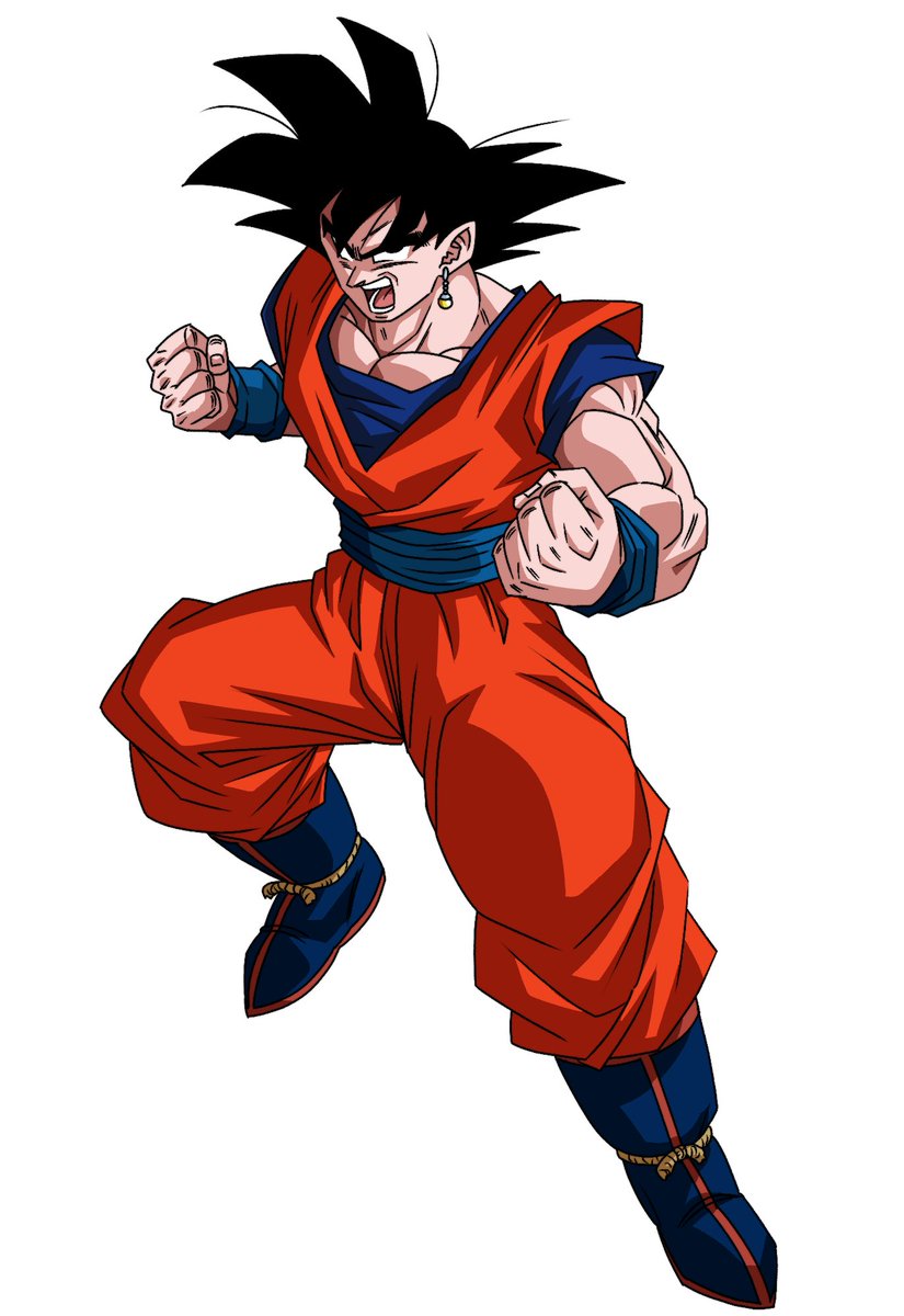 son goku solo open mouth simple background black hair white background 1boy jewelry  illustration images