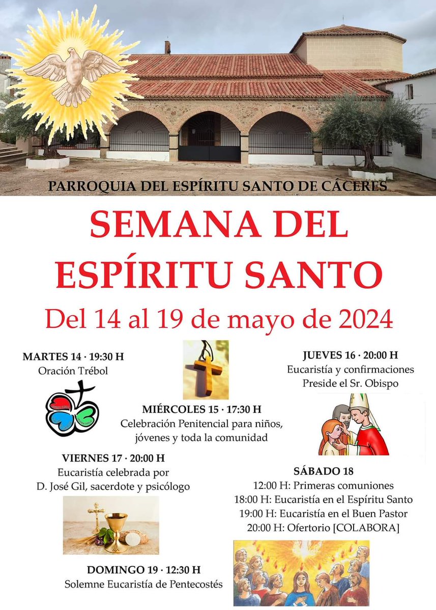 Cáceres celebra la Semana del Espíritu Santo con un programa repleto de eventos diocesiscoriacaceres.es/caceres-celebr…