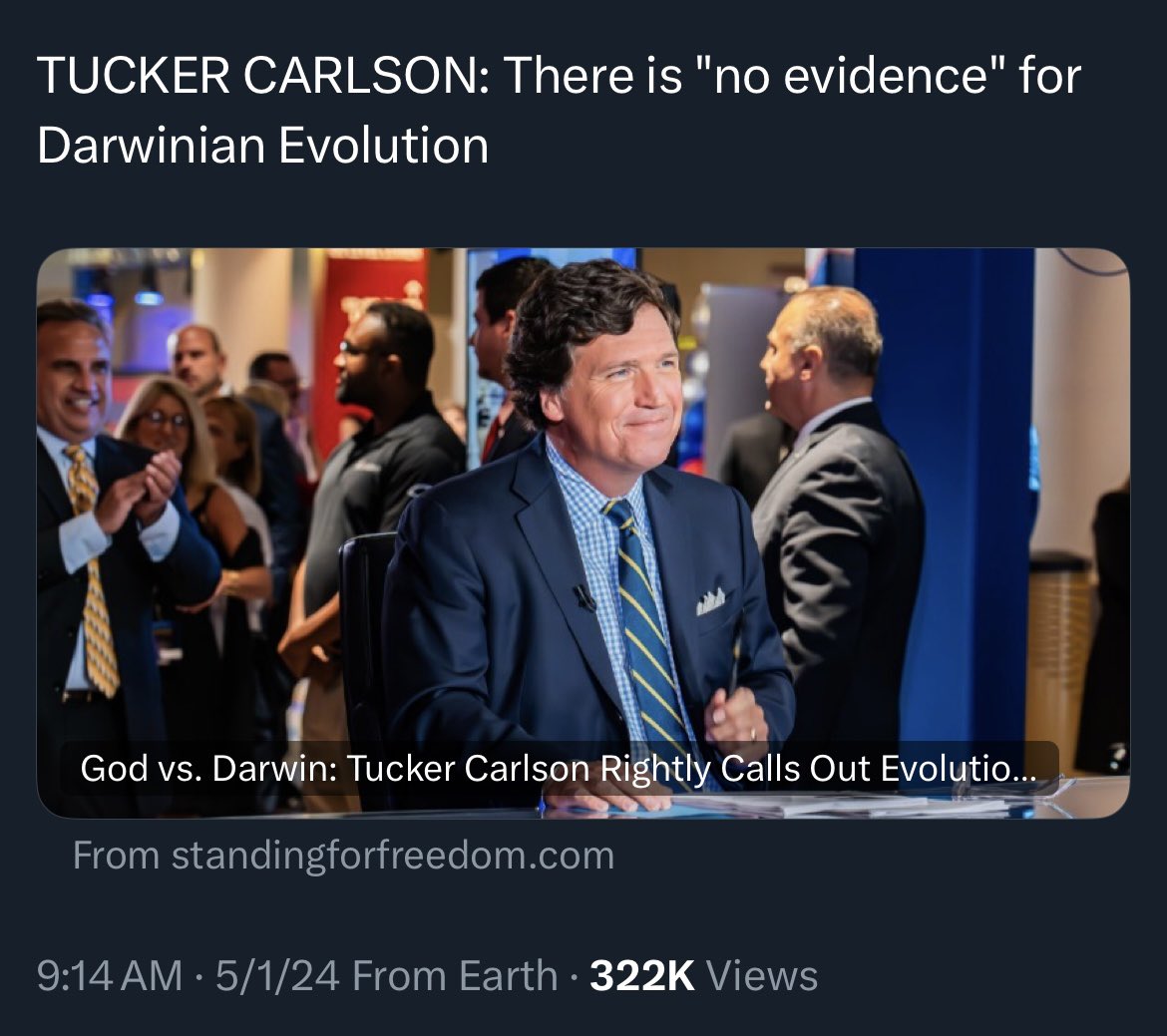Darwinism is proved by fossil evidence, bio-geographical evidence and anatomical evidence. This is just more anti-Intellectualism that's being sold to MAGA to promote Christofascism.