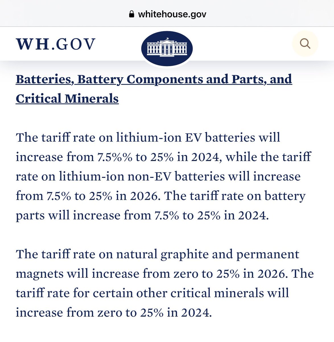 andyleyland1's tweet photo. A big boost for the ex-China #graphite and #Li-ion battery market. Many more projects will need to reach Final Investment Decision in order to avoid punitive tariffs on US consumed batteries.

This could also harm many #ESS and portable electronics companies - while pushing Chinese cells into Europe…