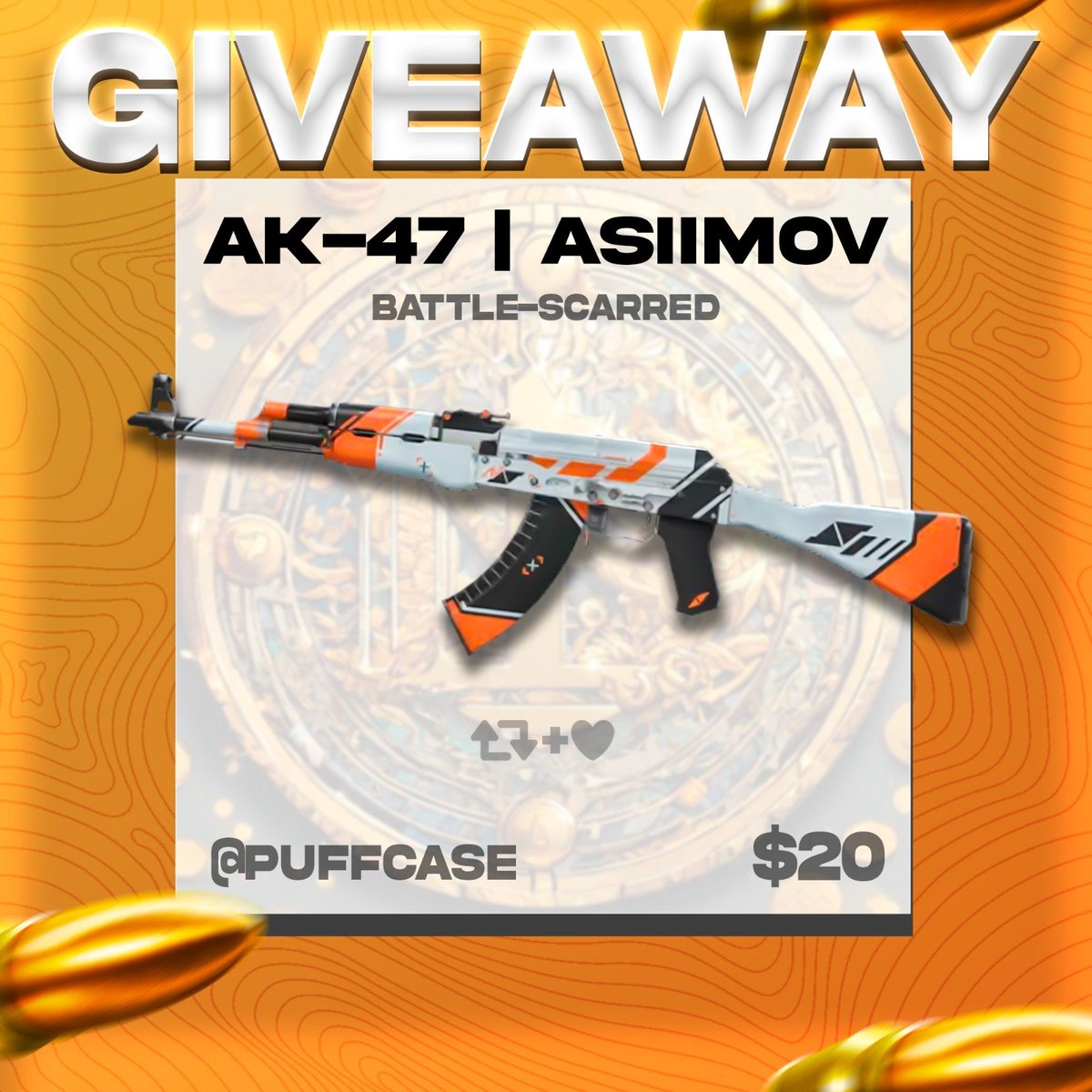 🎁AK-47 | Asiimov #CSGOGiveaway

To enter:

✅-Follow
✅-Retweet & Tag 1 Friend
✅ -RT this Tweet: x.com/puffcase/statu…

Good Luck🍀-Rolling in 72 hour