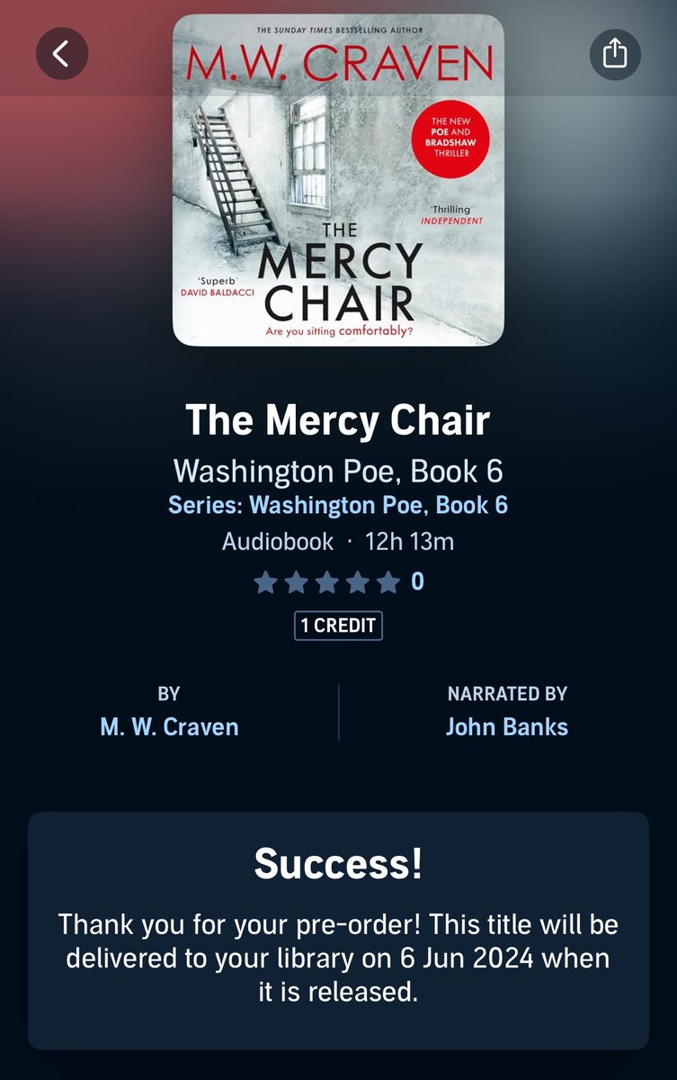 @audibleuk credit has arrived so got my pre-order in for a few weeks time… @MWCravenUK @jojo221b @JohnBanks13act