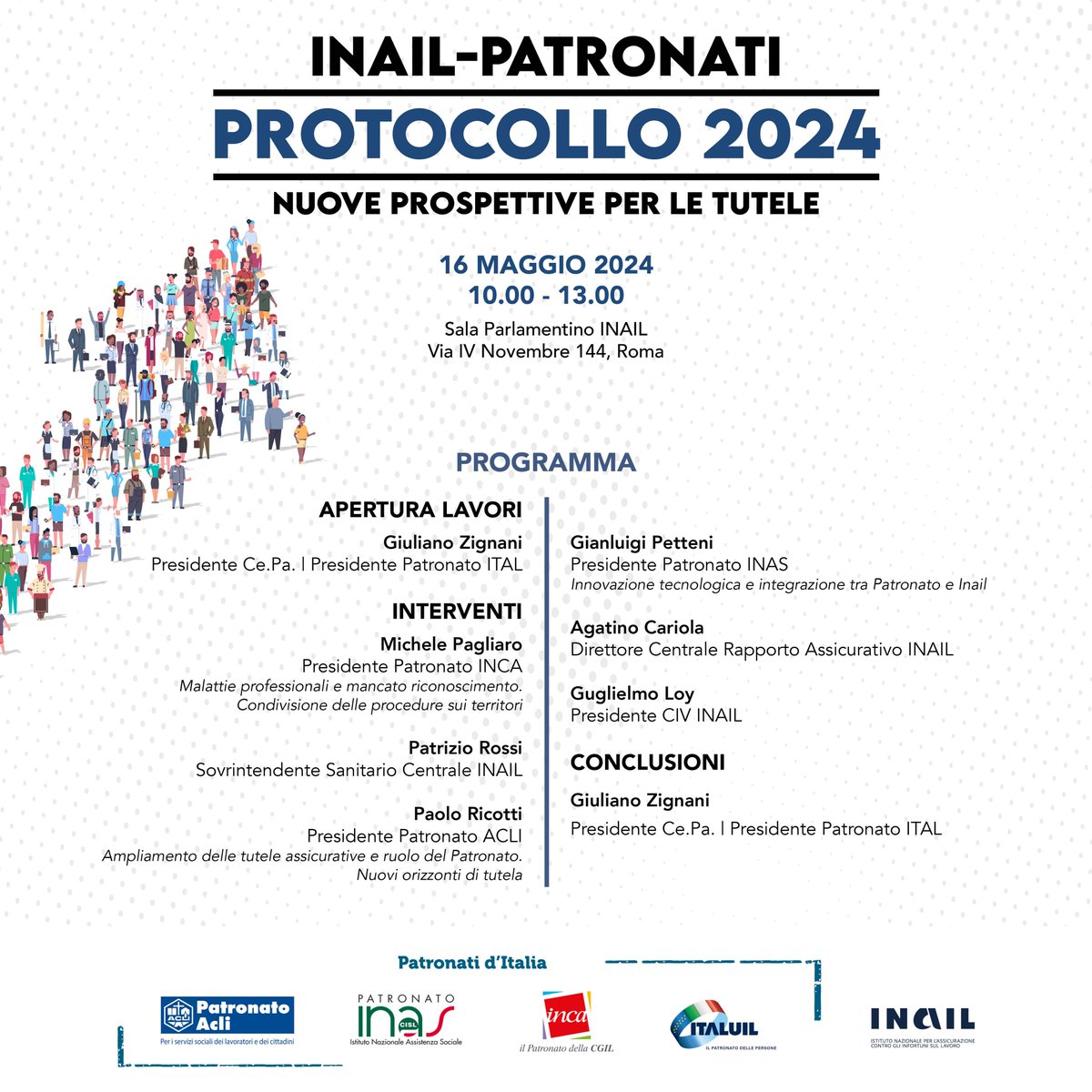 Inas Cisl (@inascisl) on Twitter photo 🗓️Giovedì 16, insieme agli altri patronati del Ce.Pa. e all'<a href="/inail_gov/">Inail</a>,  presenteremo il Protocollo 2024 Inail - Patronati, un'occasione per rendere più efficaci le tutele delle lavoratrici e dei lavoratori di oggi e di domani! 📜⛑️⚕️🕴️♀️🕴️♂️ 🗓️Giovedì 16, insieme agli altri patronati del Ce.Pa. e all'<a href="/inail_gov/">Inail</a>,  presenteremo il Protocollo 2024 Inail - Patronati, un'occasione per rendere più efficaci le tutele delle lavoratrici e dei lavoratori di oggi e di domani! 📜⛑️⚕️🕴️♀️🕴️♂️