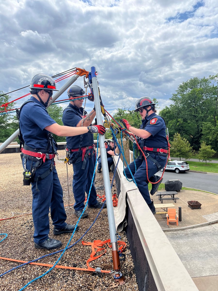 The crew from station 2, A shift took advantage of the nice weather to practice some of their technical rescue skills. Technical rescue specialists used this opportunity to refine their own skills, while also passing along valuable knowledge to newer members.