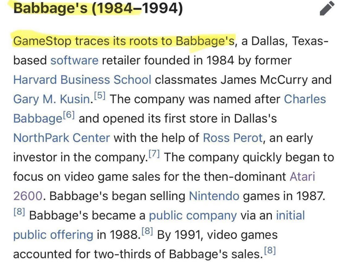 <a href="/CryptoWizardd/">WIZZ🥷 ( beware scammers )</a> Few people knows this about $GME/ Gamestop

It was originally named #BABBAGE

<a href="/OriginalGME/">OriginalGME $BABBAGE</a>