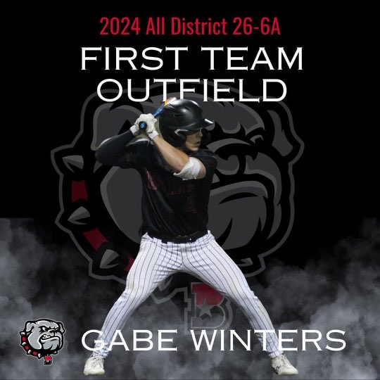 Congratulations to Gabe Winters, First Team All-District Outfield!