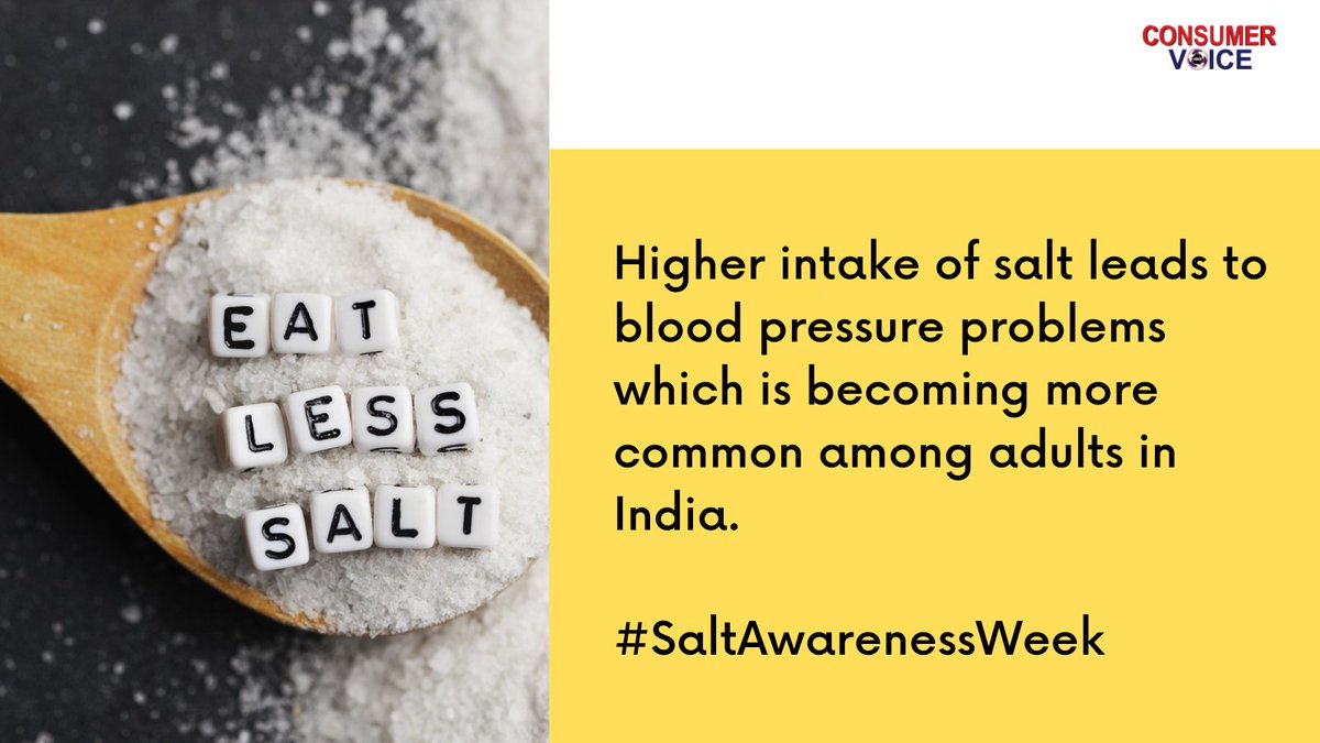 On the occasion of #SaltAwarenessWeek, reducing salt in our diets is one of the quickest and most effective ways to reduce our blood pressure and improve our health. Stay tuned for tips and low salt recipes throughout this week. #BeatThePressure #SwasthBharat #Health