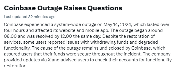 It sounds like  #coinbase needs to decentralize a bit with some #Ankr to prevent these outages.  $ankr