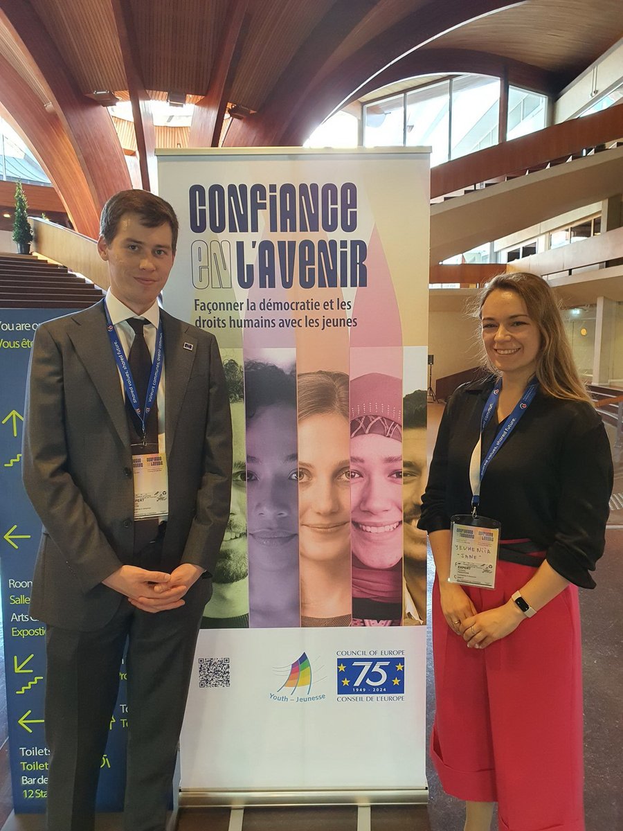 Welcome to young liberals @CuttinMaurizio @LYMEC & Yevheniia Fedotova @IFLRY, attending @coe conference “Confidence in Tomorrow. Shaping democracy & human rights with young people” 14-16 May in Strasbourg. 🔗coe.int/en/web/youth/c… @ALDEParty @RenewEurope @liberalinternat