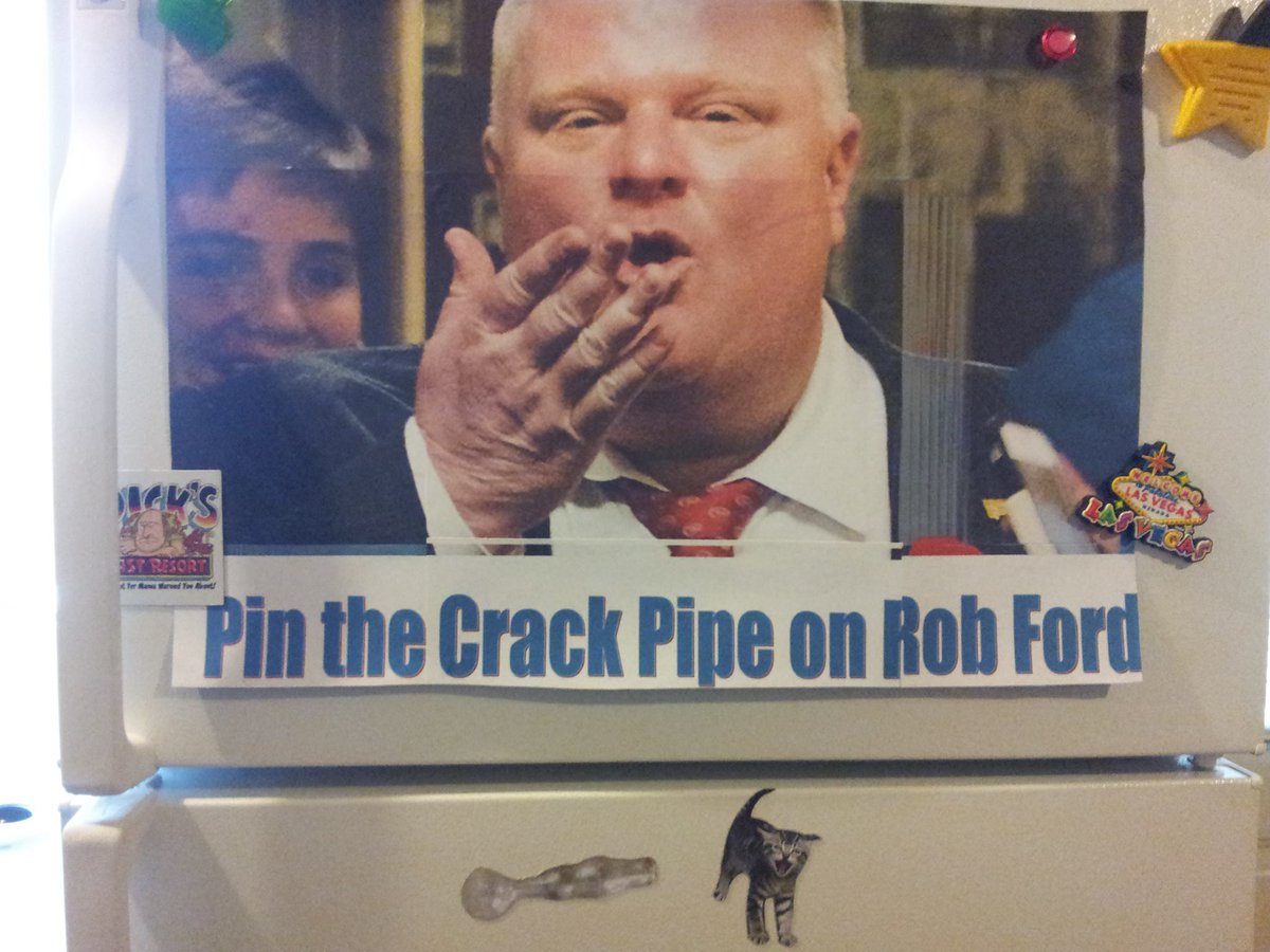 Reminiscing the time the other ford was in power, for a party I made a game of Pin the Crack Pipe on Rob Ford rather than pin the tail on the donkey. Why is this family such a dumpster fire? And worse, why do we keep electing them?! Get it together Ontario!  @fordnation