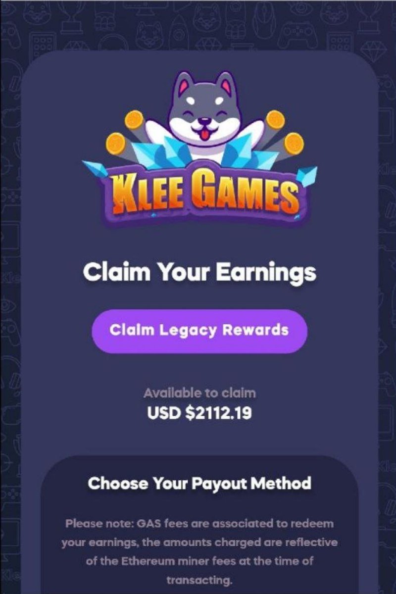 scared money don't make money. continue to invest in your favorite #Crypto. 

<a href="/KleeKaiETH/">KleeKai 💜</a> 💜 🎮 -  this is what happens when you find a #PlayToEarn that pays out heavily. #ETH #Floki #SHIB #PEPE #GME  

💸$ 2,112.19
