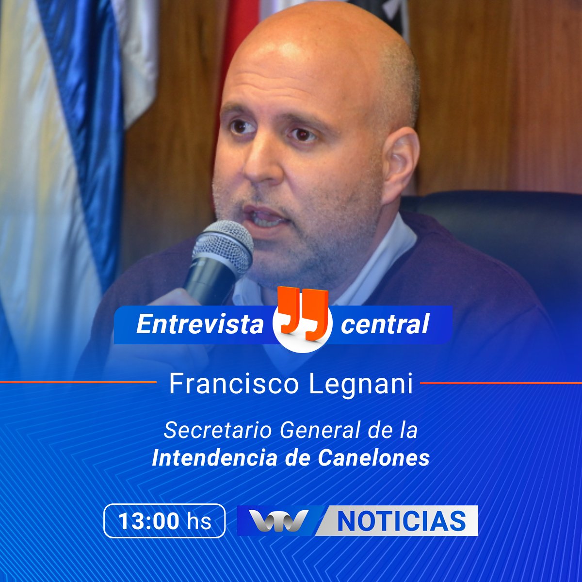 #Entrevista 

🗣️ Hoy a partir de las 13 hs. en #VTVNoticias recibimos al Secretario General de la @IdCanelones, @FLegnaniSilva
