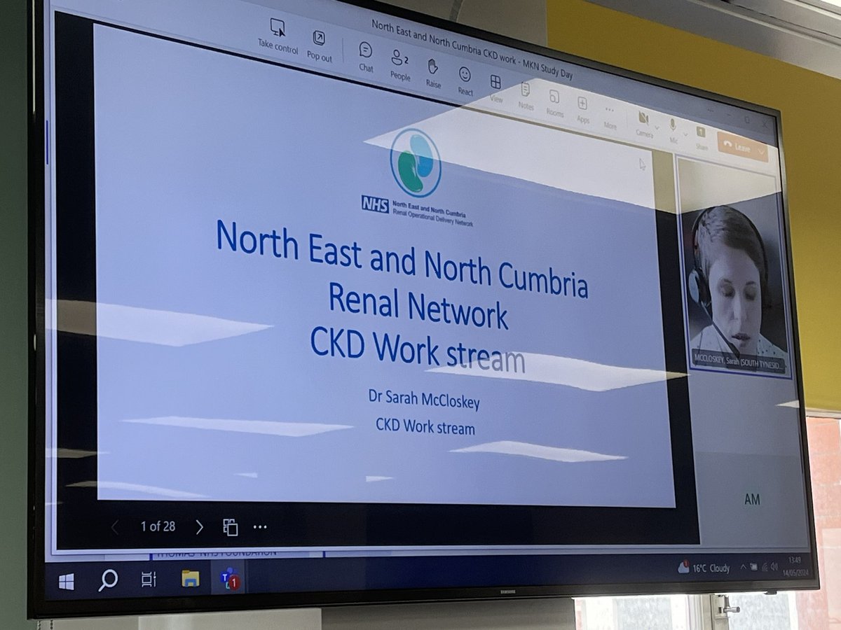 MidlandsKidney's tweet photo. We now have Dr Sarah McCloskey from the North East and North Cumbria renal network to talk about the work they have done around CKD https://t.co/CH88FJeeal