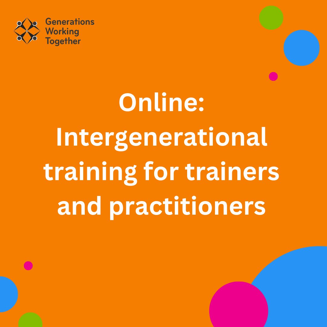 Thursday 30th May 2024, 10:00am - 4:00pm Online via zoom This course is divided into three areas : 🤝What is Intergenerational Practice? 🤝Bringing Groups Together 🤝Social Impact CPD accredited. Book now! generationsworkingtogether.org/training/onlin…