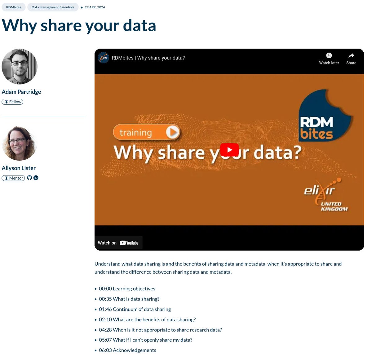 Are you wishing you had a short video explaining why #DataSharing is important to researchers? Look no further than this @ElixirNodeUk #RDMbite by DASH Fellow @dampartridge at fellowship.elixiruknode.org/latest/rdmbite… @sheffielduni #RDM #ResearchData Quick enough to watch it with your cuppa 🫖