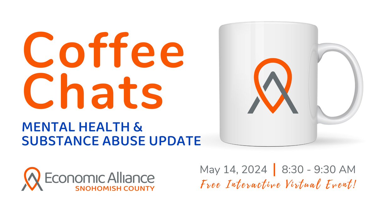 If you missed the chance to register for the interactive Zoom, you can still view Coffee Chats: Mental Health & Substance Abuse Update live via our Facebook beginning at 8:30 am. 

facebook.com/EconAllianceSC

#MentalHealth #BehavioralHealth #SubstanceAbuse #SnohomishCounty