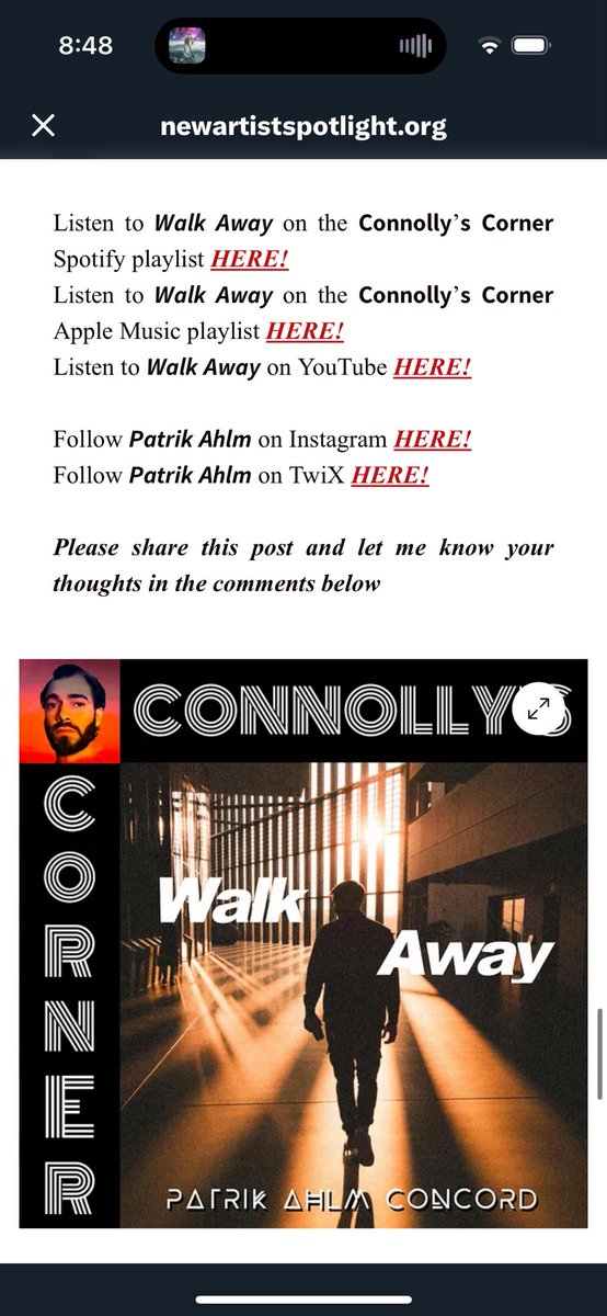 Congrats to @AhlmPatrik on being this weeks @NAS_Spotlight song review done by the one the only @ConnollyTunes check it out! 👇