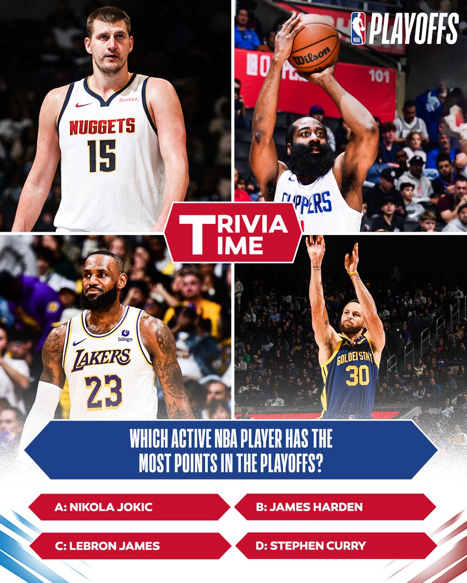 Time to put your #NBAPlayoffs knowledge to the test! 😉

Hint: He has a playoff career-high of 51 points 👀

#TriviaTime