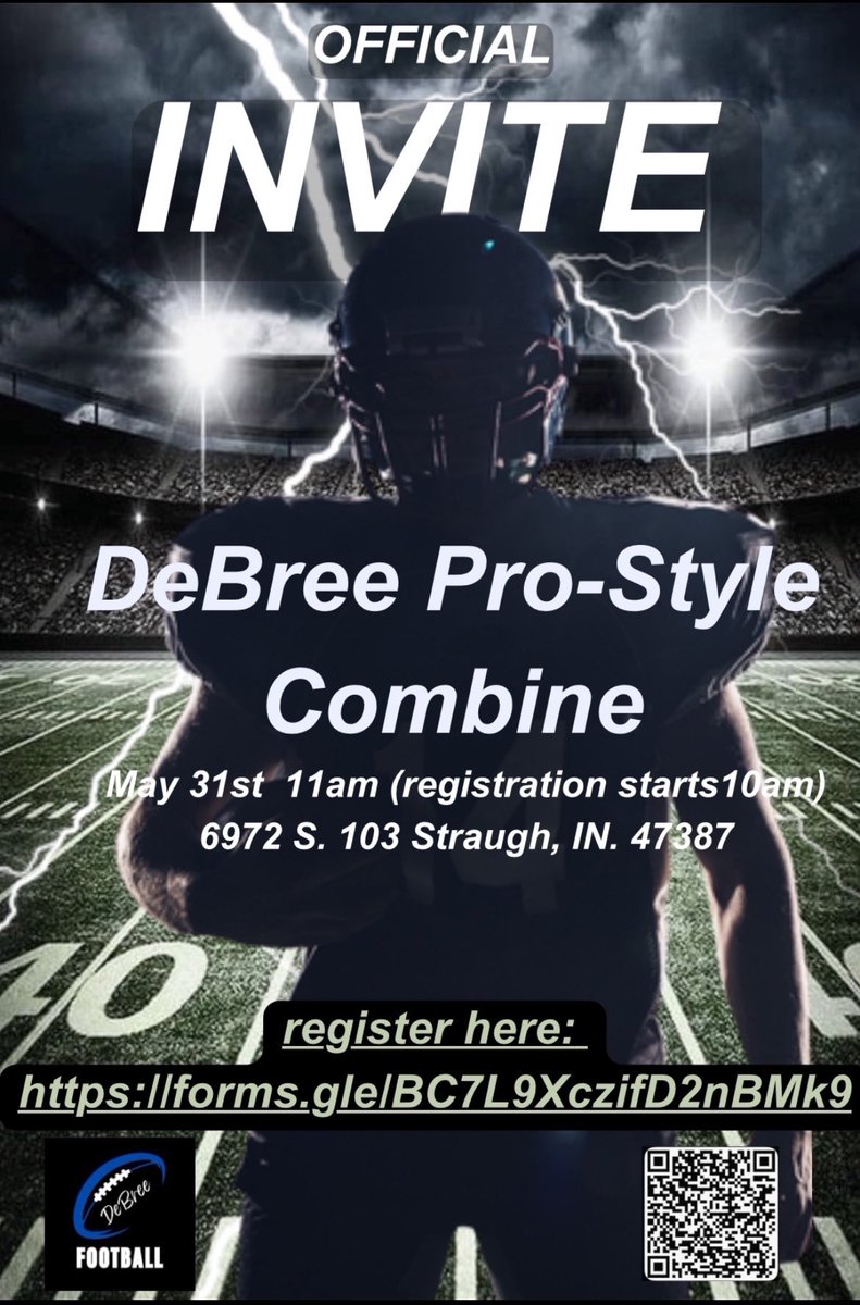 Thank you @DerekBertrand15 for the invite to the DeBree pro-style combine, looking forward to it! @CoachSibb @ClayCoachO @CHS_EaglesFB