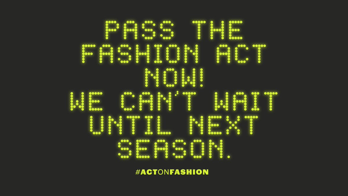 We’re calling on @KevinThomasNY @nily @CarlHeastie @AndreaSCousins @GovKathyHochul to stop the fashion industry's race to the bottom and pass A4333 /S4746  #FASHIONACT ​​this session. We can't wait until next season. @SenatorHoylman @AMKelles #ActOnFashion #rippleofchange