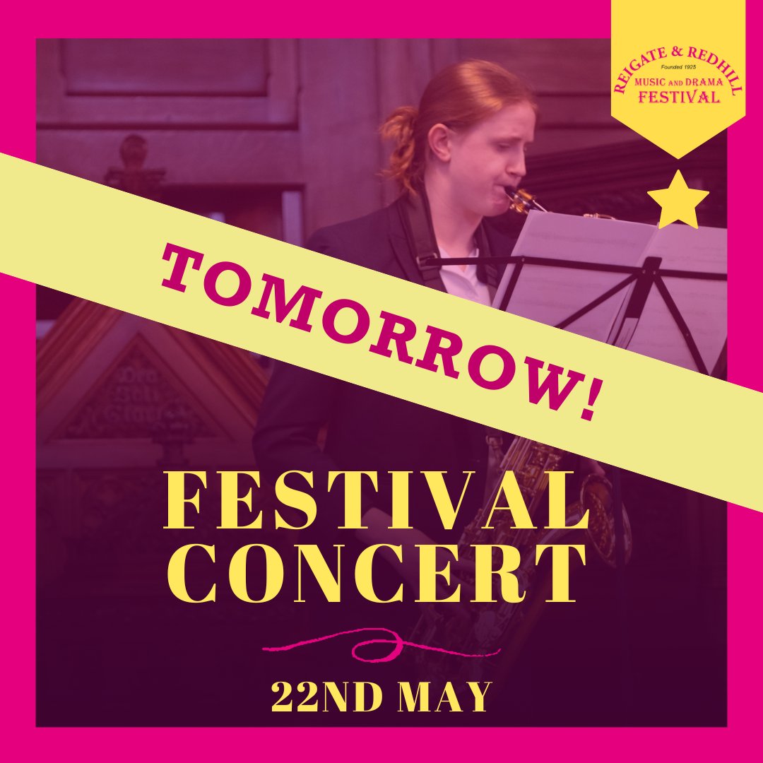 Our End of Festival Concert is tomorrow!

Good luck to everyone taking part – we know our audiences are going to be wowed by the exceptional standard of this year’s participants.

Get your tickets soon: ticketsource.co.uk/reigate-and-re…

#redhill #reigate #whatsonsurrey #surrey