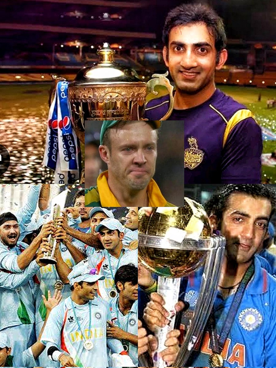 2x IPL Champion 🏆🏆 1x World Cup Champion 🏆 1x T20 World cup Champion 🏆 That's GOAT GAUTAM GAMBHIR. What are Ab De Villiers achievements ?? Highest strike rate, highest runs in last 4 overs, highest sixes in 40mtrs Iawdaswamy.. LOL 😂😂😂 #GautamGambhir #Abdevilliers