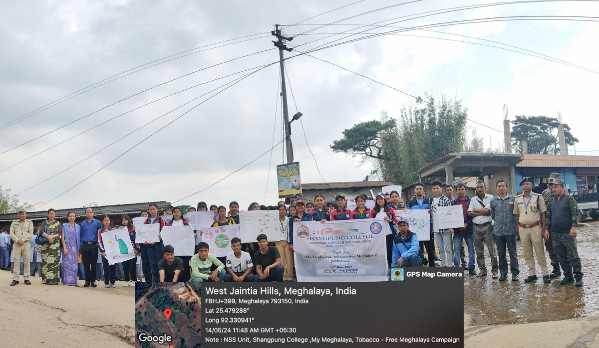 As part of the 'My Meghalaya, Tobacco -Free Meghalaya Campaign' a rally/campaign was organised today at Phra Mer (NH-6) in collaboration with Dorbar Shnong Phra Mer and Traffic Cell, Phra Mer @CellNehu @nss_rdguwahati @NssrdD @YASMinistry @SNONSSMeghalaya