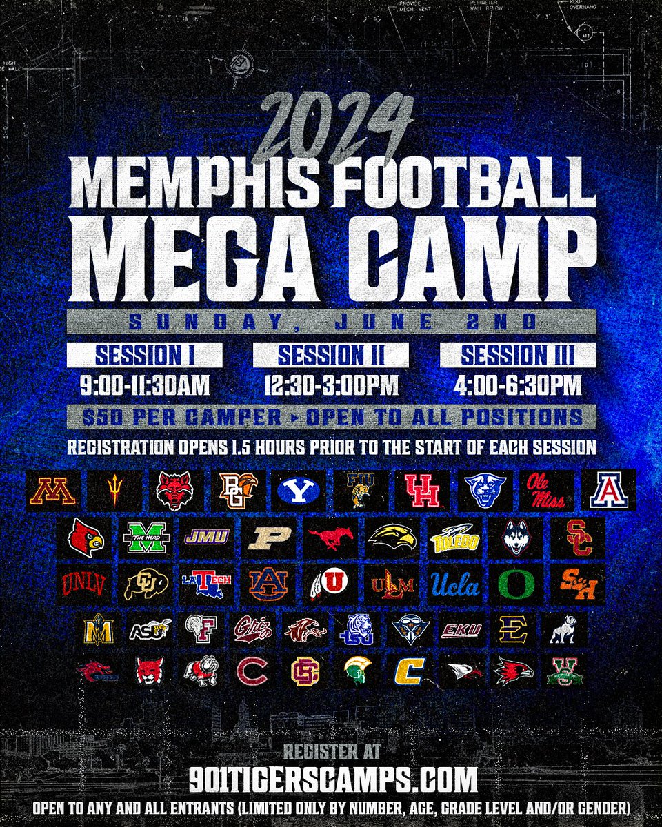 Multiple opportunities to showcase your skills in the 9️⃣0️⃣1️⃣ this summer‼️

#ALLIN | #GoTigersGo

📎 901tigerscamps.com