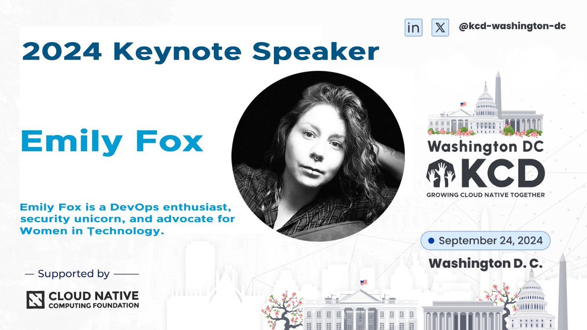 We're thrilled to welcome Emily Fox as our 2024 Keynote Speaker. #DevOps enthusiast, #security unicorn, and advocate for #Women in Technology Don't miss her talk on September 24th. Early Bird 🐦 tickets through July 31st at buff.ly/3xkEqj8